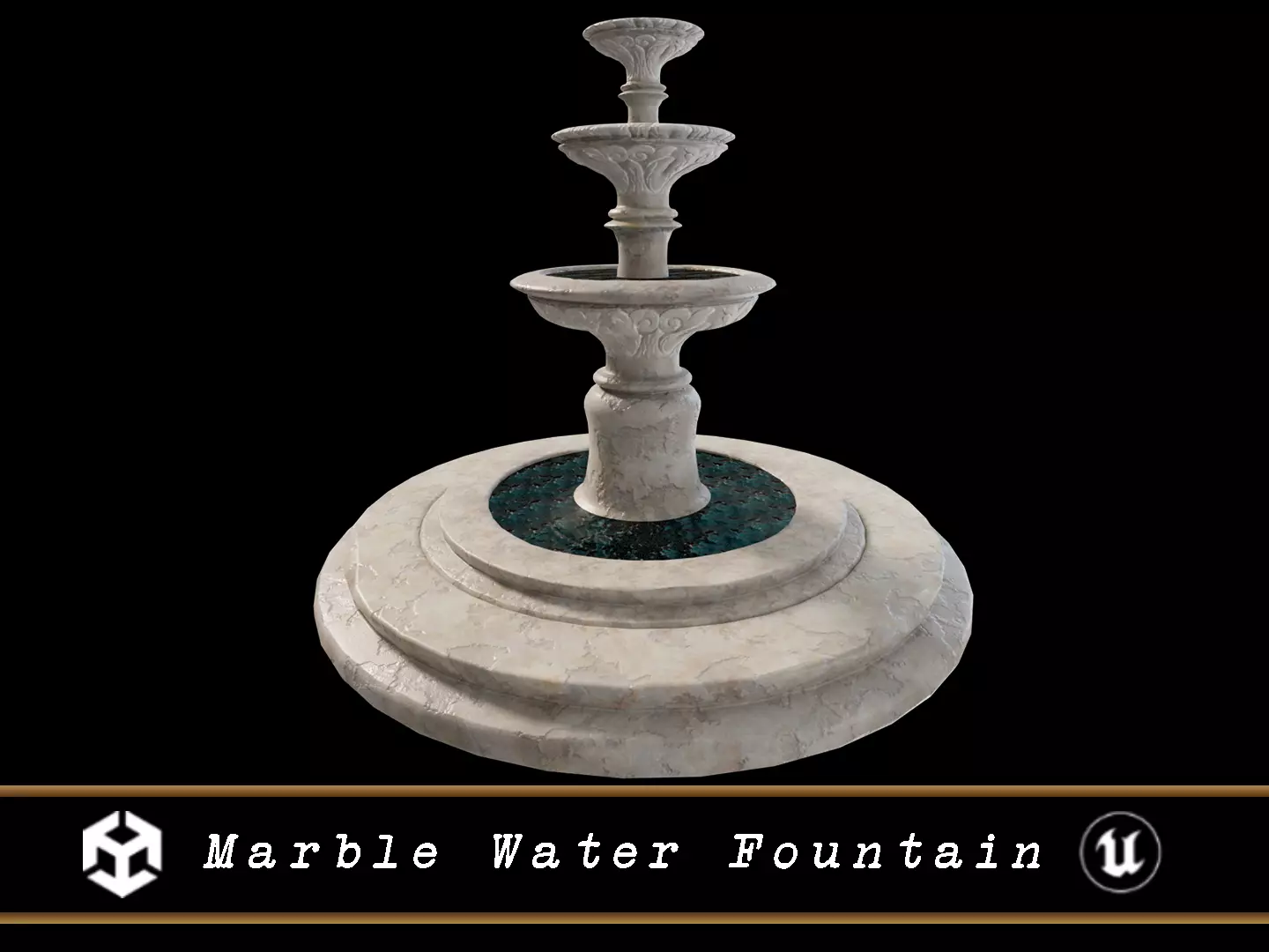 Marble Water Fountain Low-poly 3D model