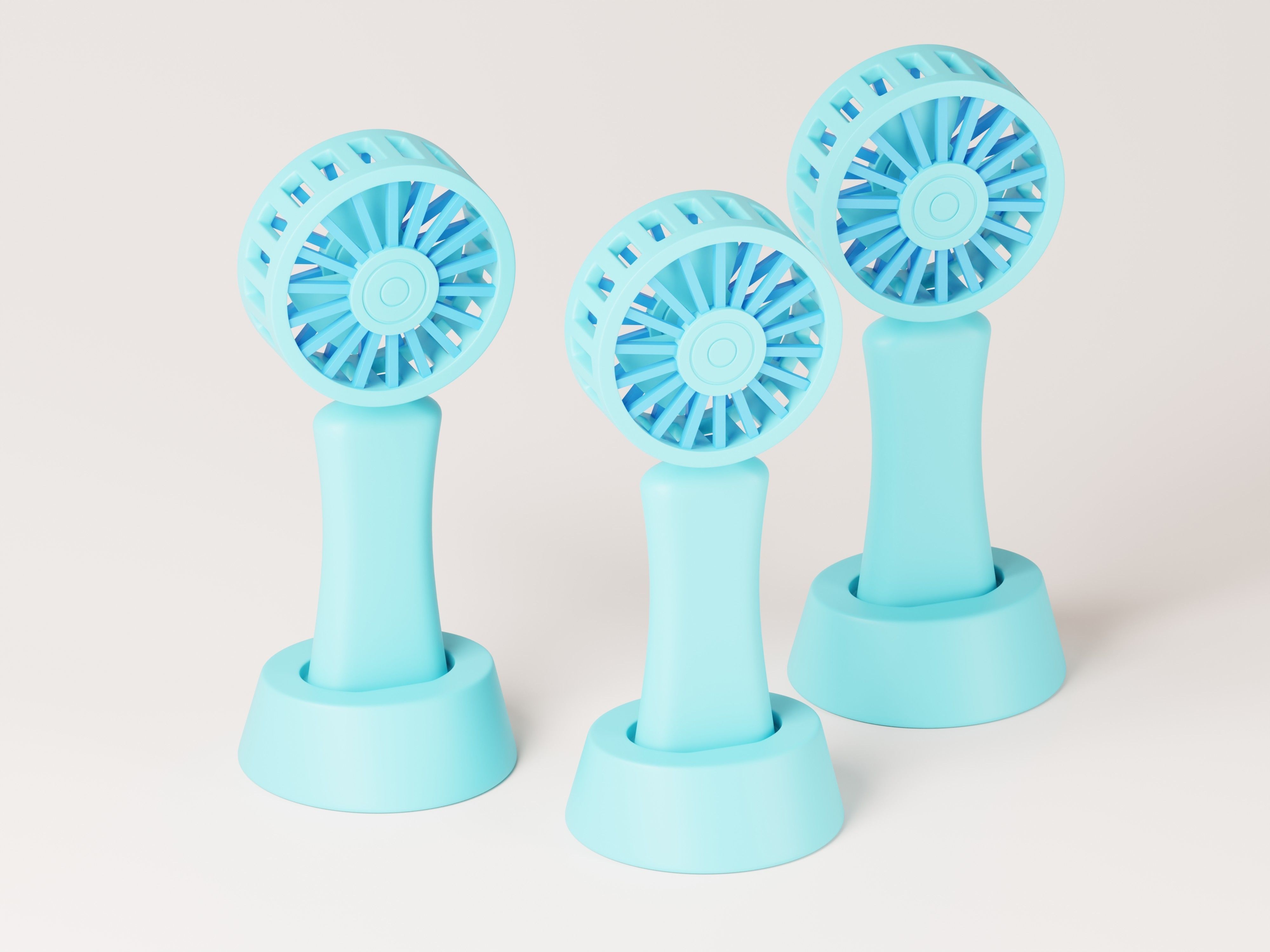 Portable Cooling Fan 3D Model Low-poly 3D model_7