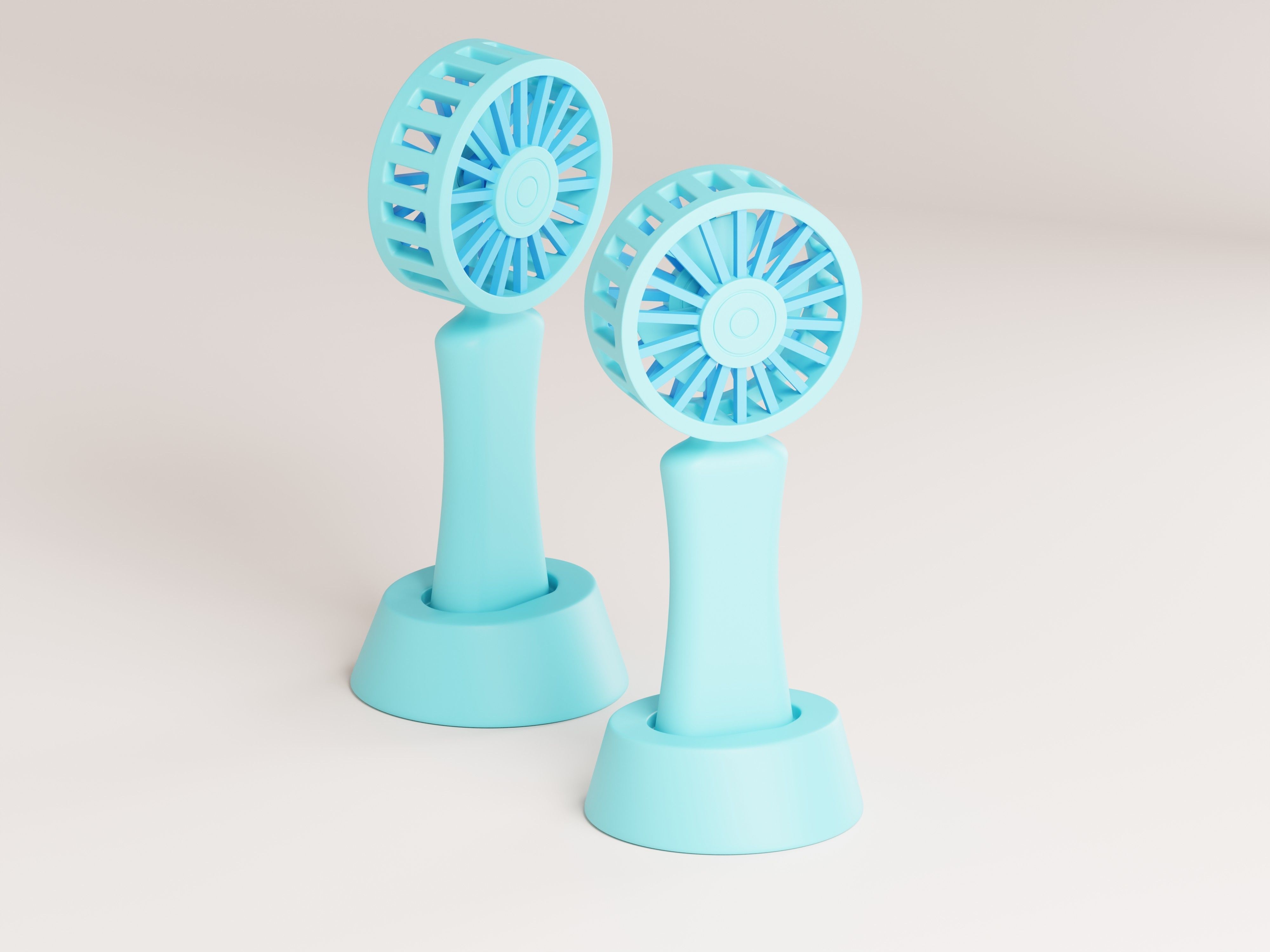 Portable Cooling Fan 3D Model Low-poly 3D model_5