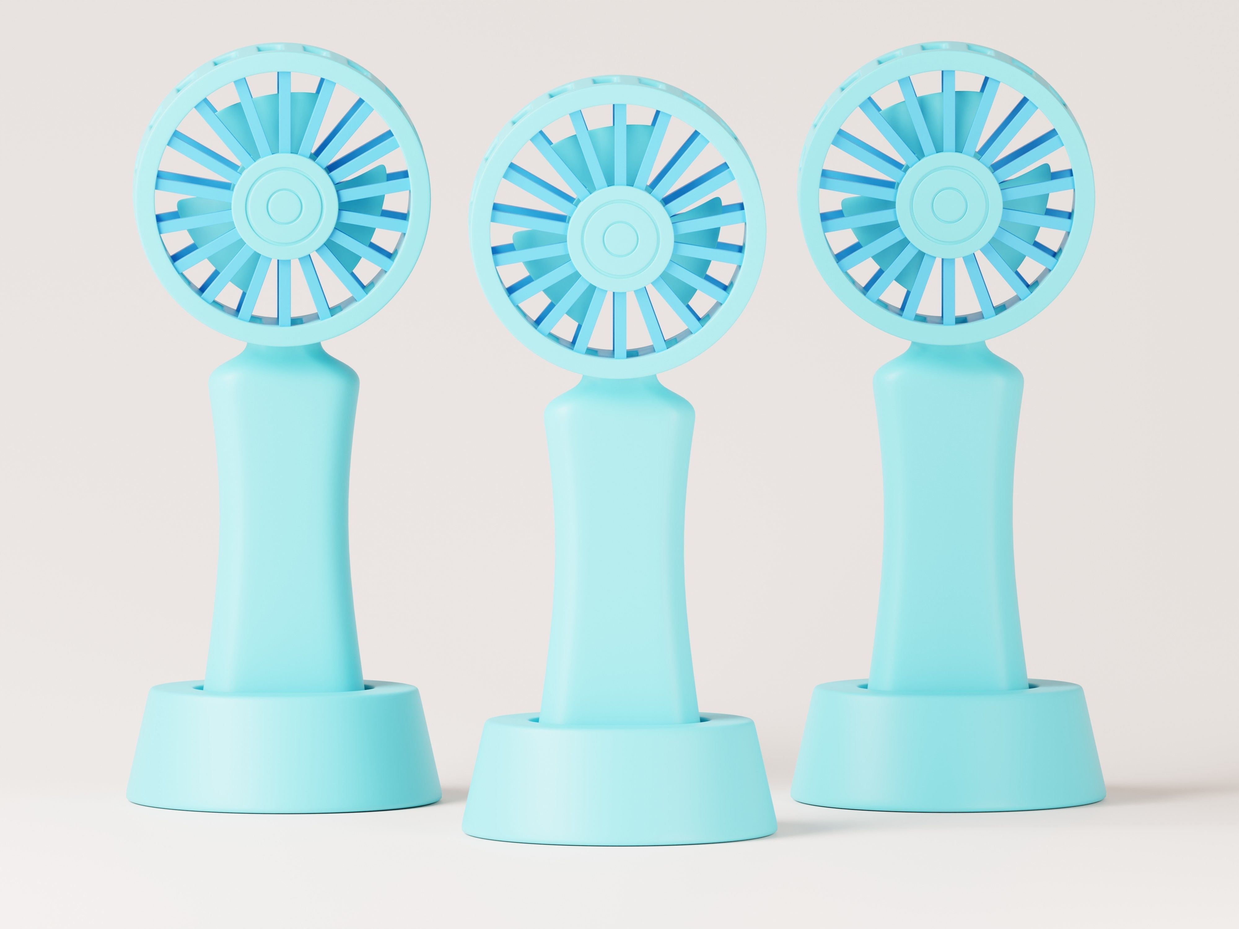 Portable Cooling Fan 3D Model Low-poly 3D model_6