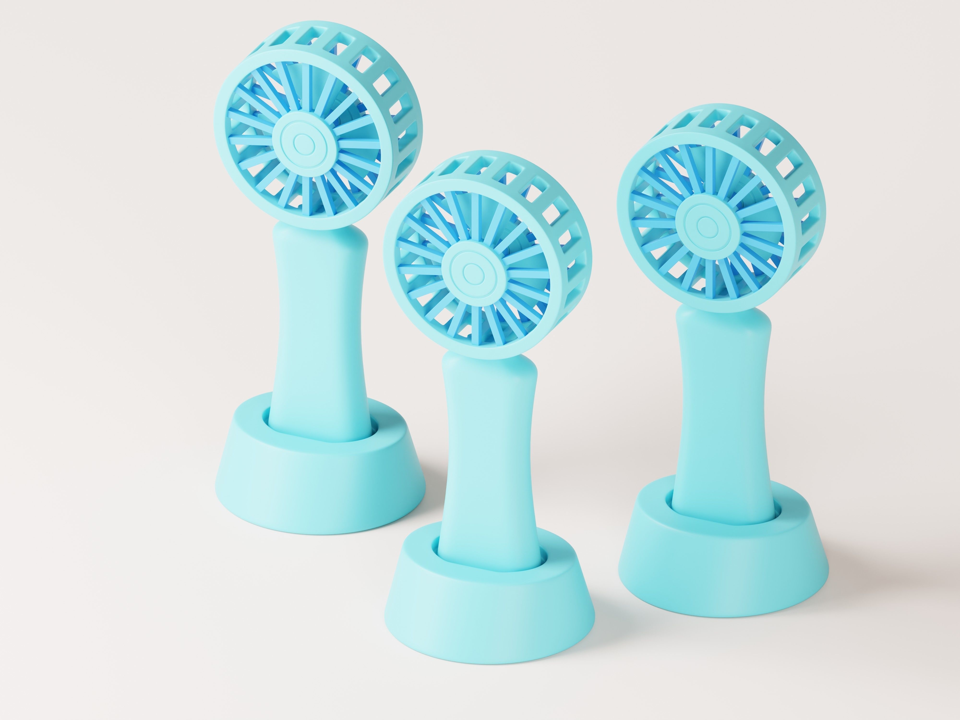 Portable Cooling Fan 3D Model Low-poly 3D model_8