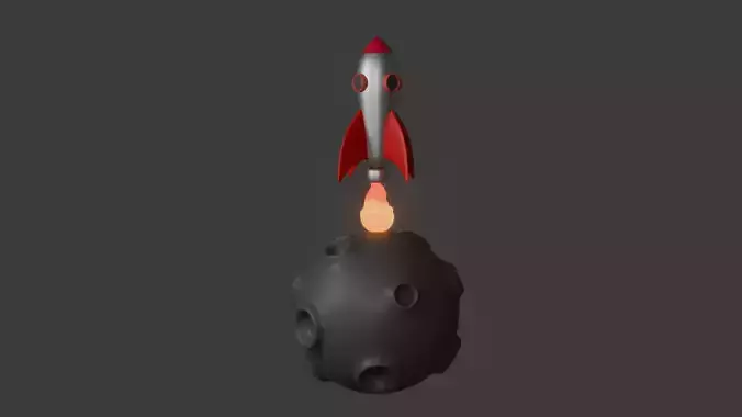 space rocket planet 3d