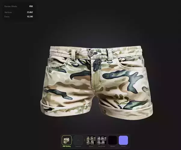 Military camouflage shorts PBR 4k
