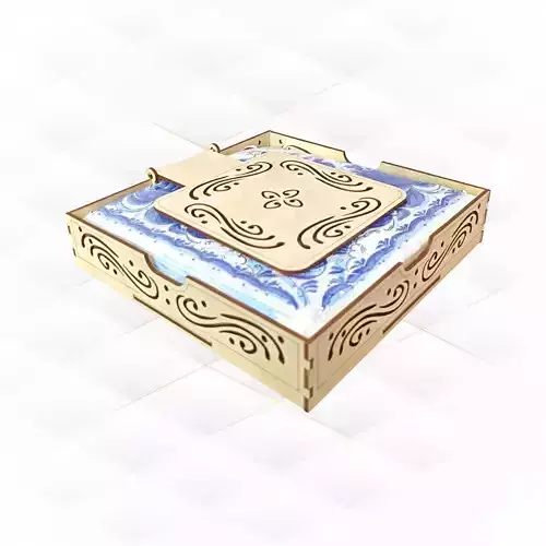 Gift box holder for napkins laser cutting pattern