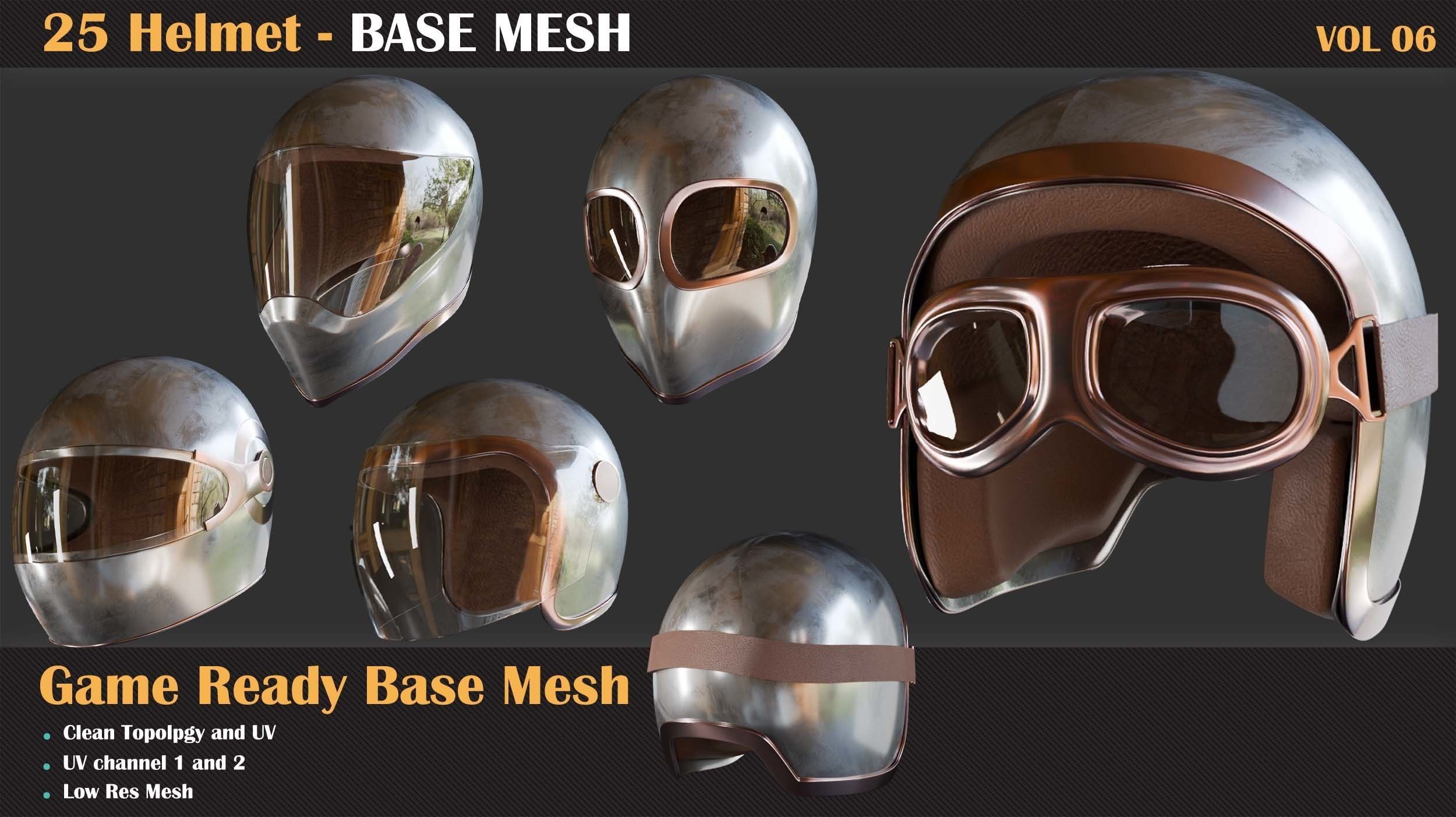 25 Helmet Base Mesh - VOL 07  3D model_3
