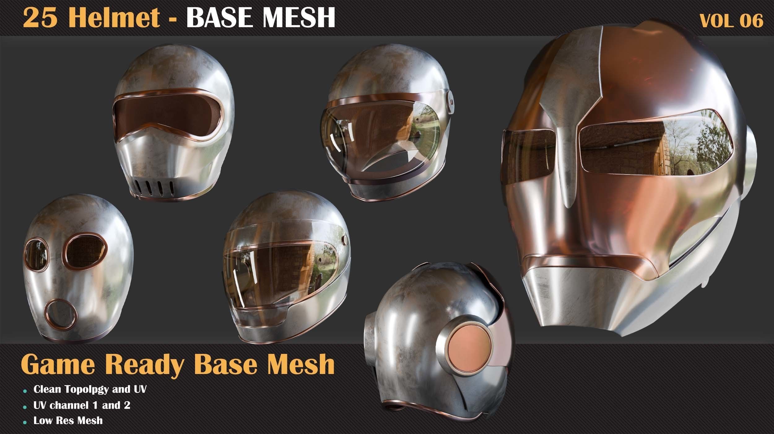 25 Helmet Base Mesh - VOL 07  3D model_2