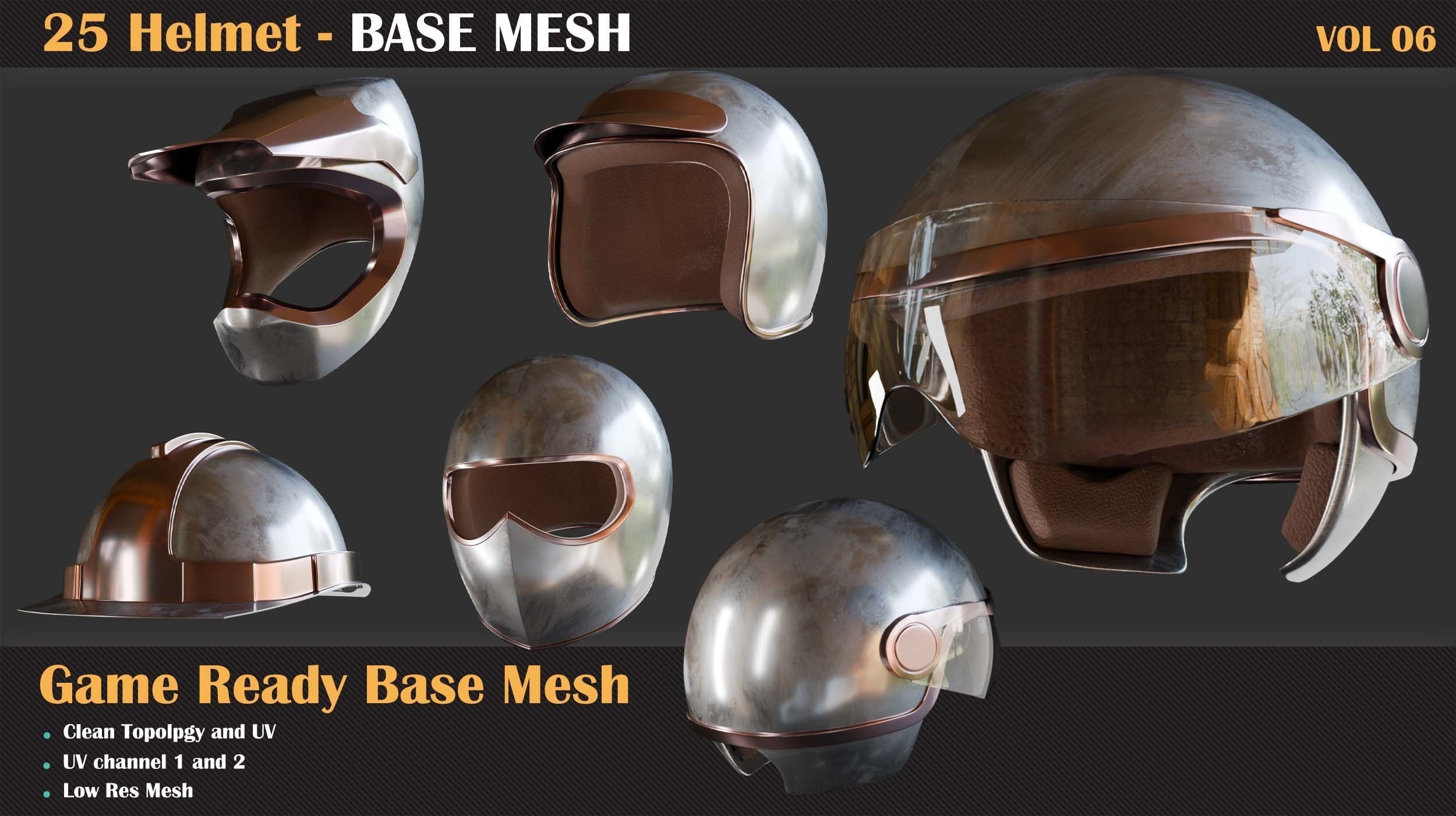 25 Helmet Base Mesh - VOL 07  3D model_5