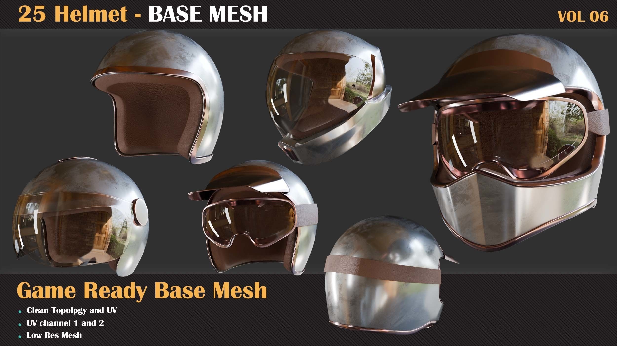25 Helmet Base Mesh - VOL 07  3D model_4