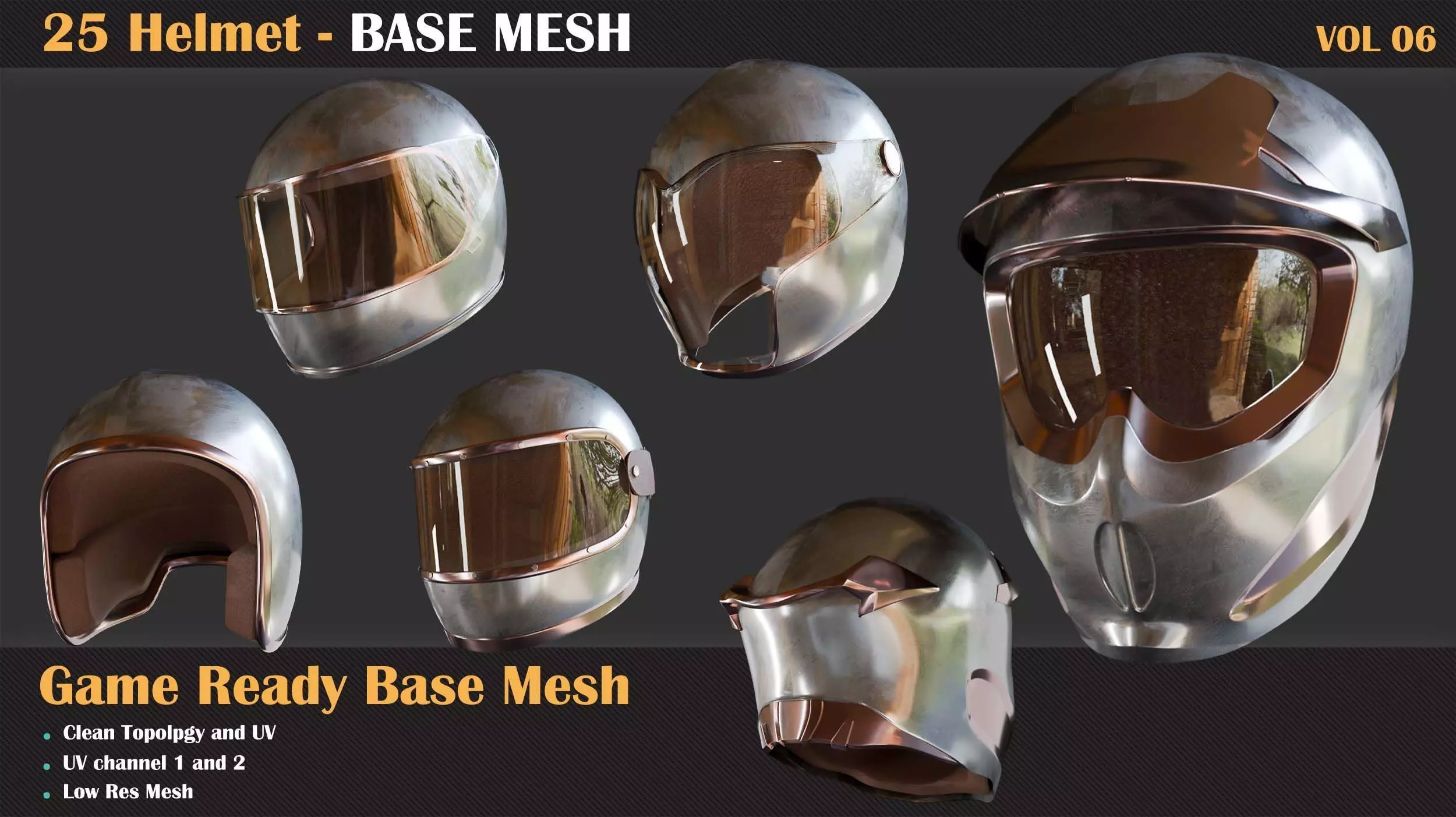 25 Helmet Base Mesh - VOL 07  3D model_0