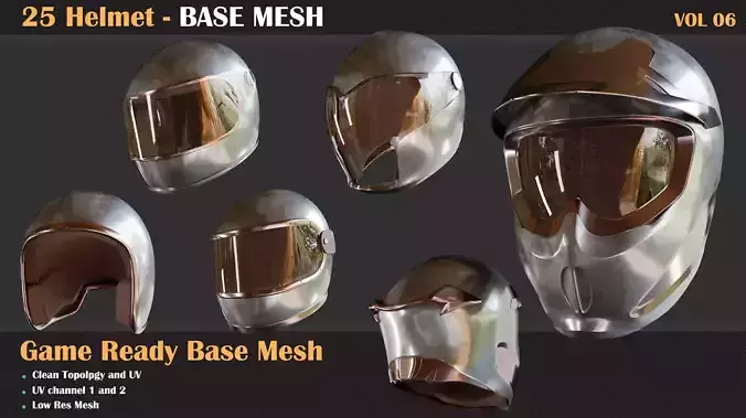 25 Helmet Base Mesh - VOL 07  3D model