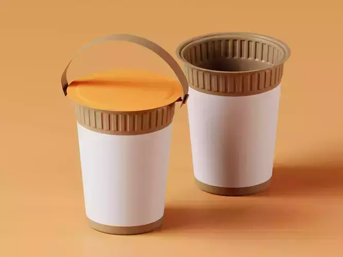 Mini Plastic Paint Bucket 3D Model