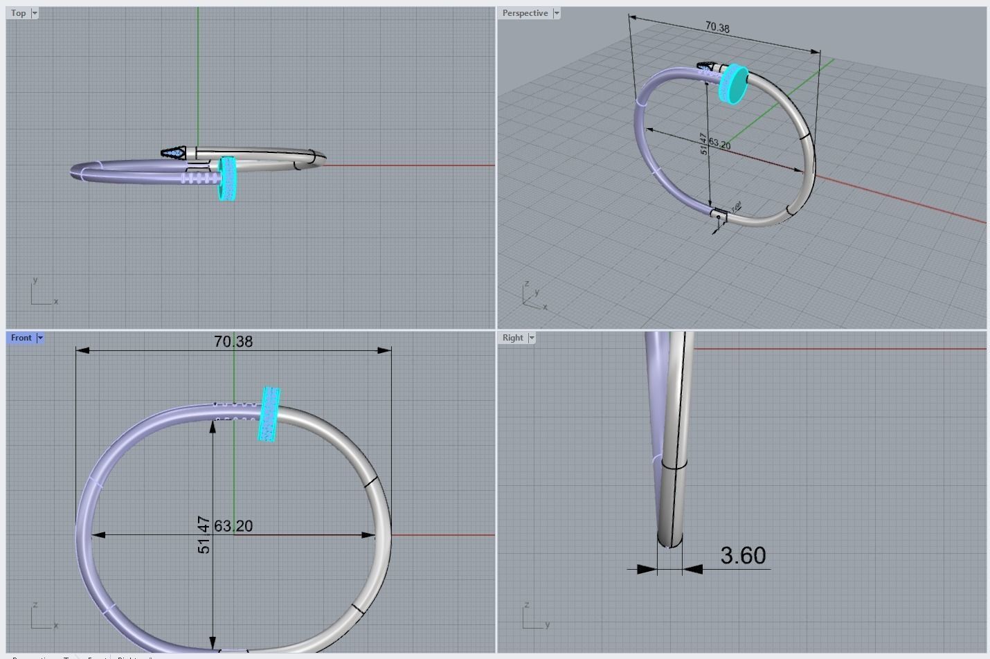 Bracelet Just un clou  3D print model_2