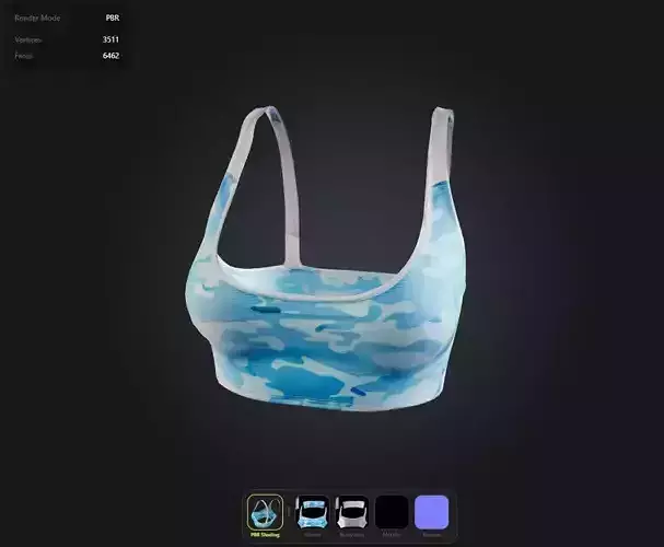 Camo Blue Top PBR 4k 