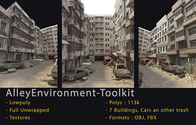 AlleyEnvironment-Toolkit Low-poly 3D model