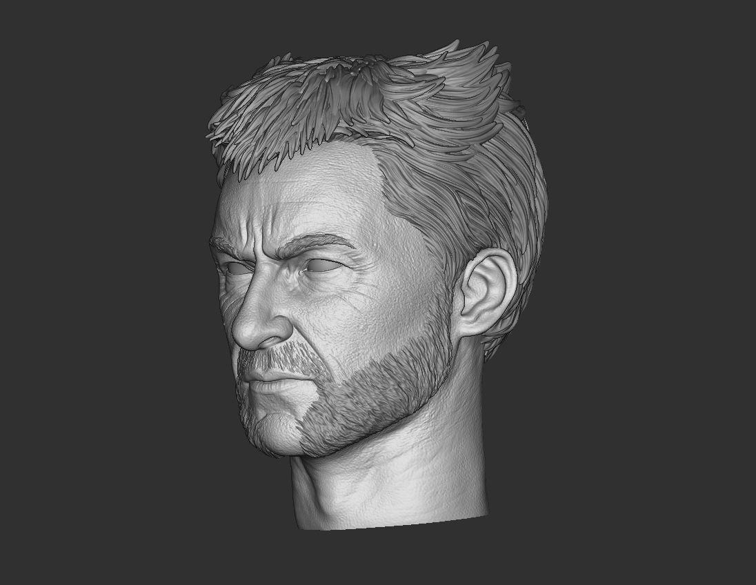 Wolverine Hugh Jackman Head 3D print model_6