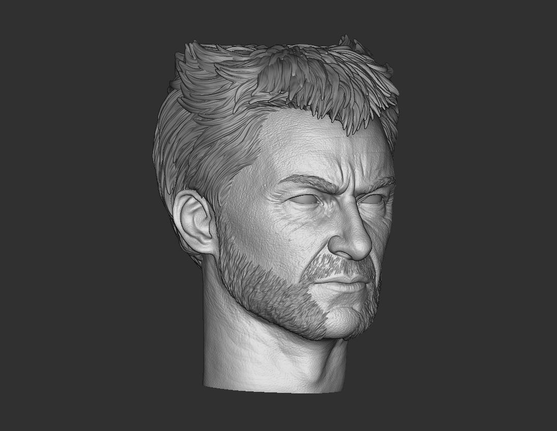 Wolverine Hugh Jackman Head 3D print model_2