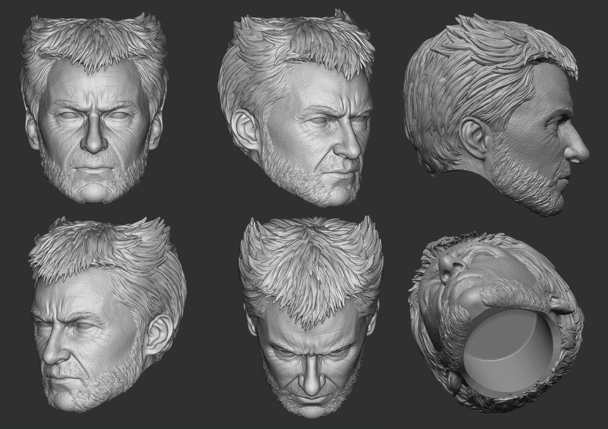 Wolverine Hugh Jackman Head 3D print model_11