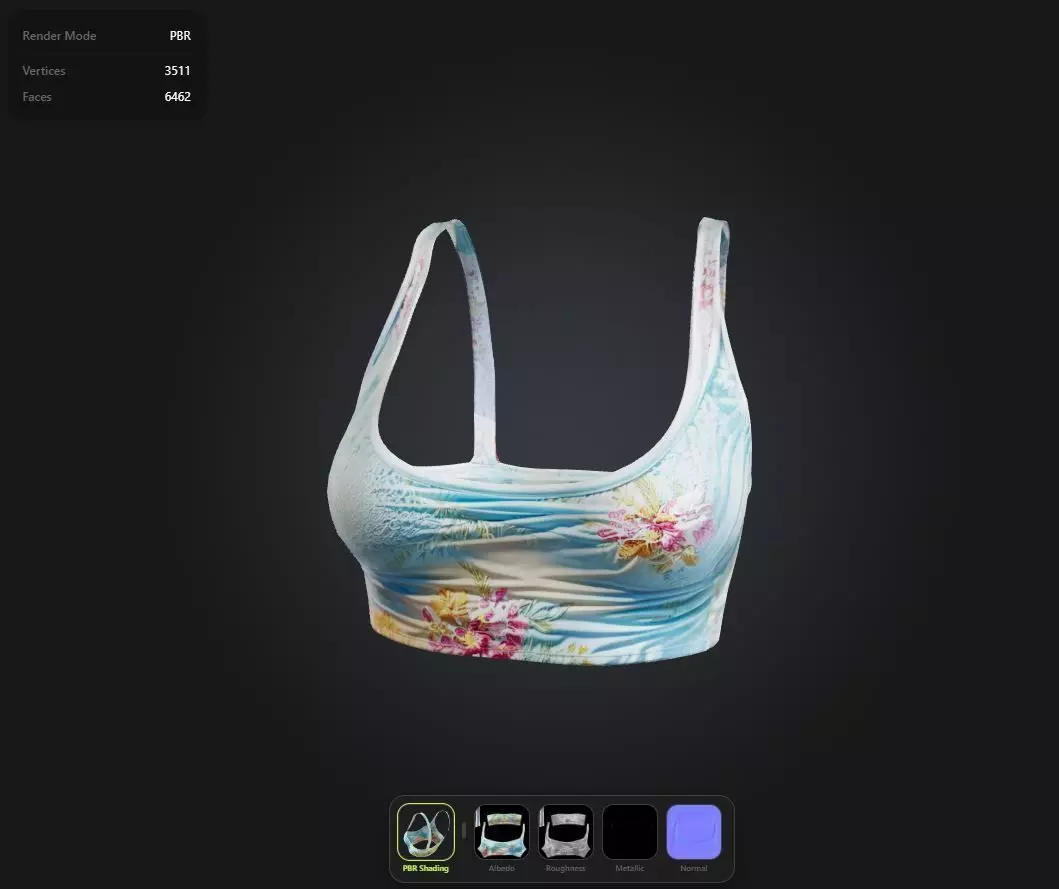 Summer Top PBR 4k Low-poly 3D model_0