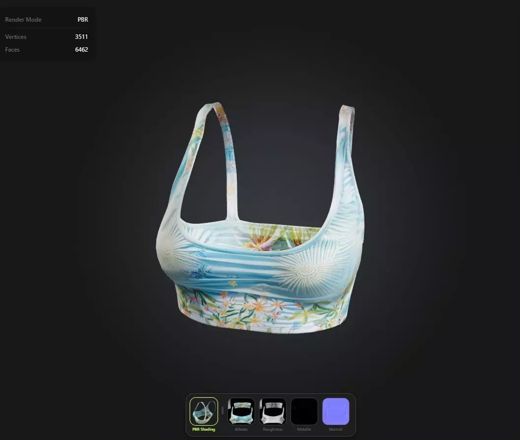 Summer Top PBR 4k  Low-poly 3D model_0