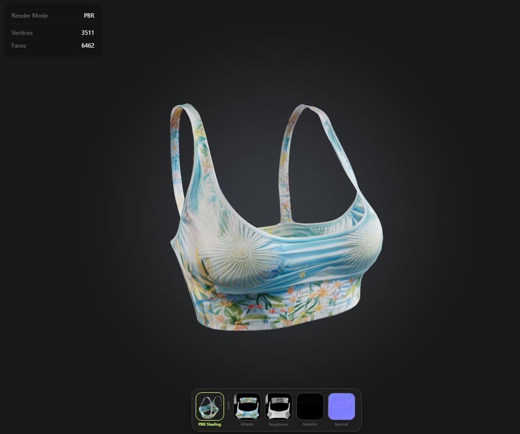 Summer Top PBR 4k  Low-poly 3D model_1