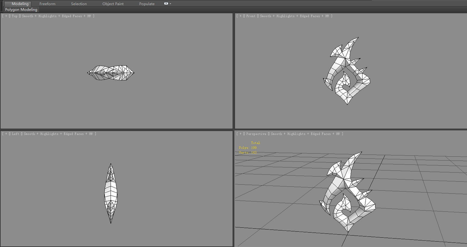 Cartoon Citrine - Game Jewel - Rune Gems - Yellow crystal Low-poly 3D model_5