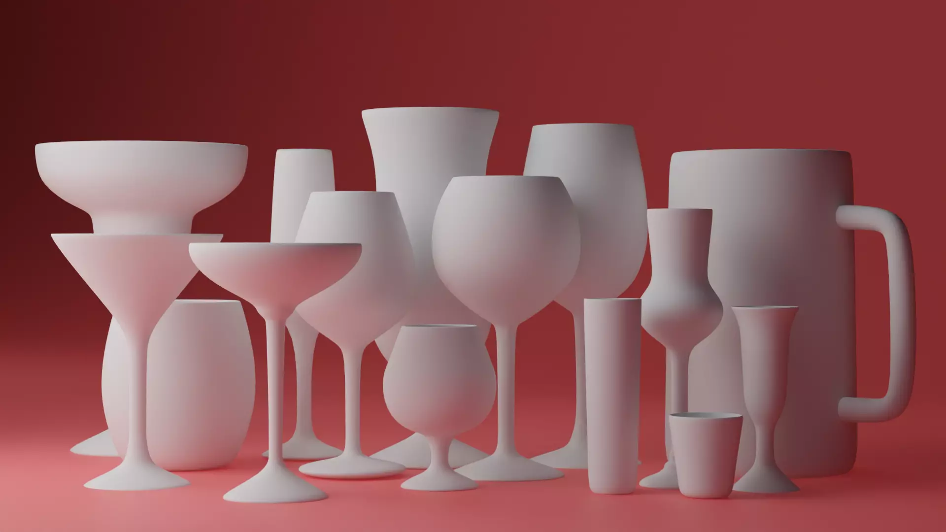 Drinking Glass Base Bundle 15 set 3D model_0