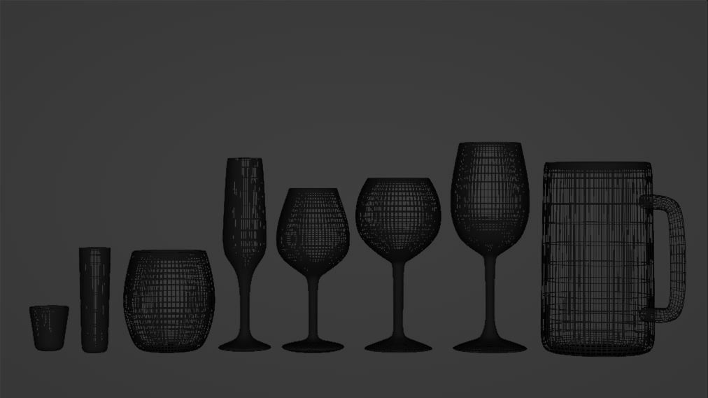 Drinking Glass Base Bundle 15 set 3D model_20