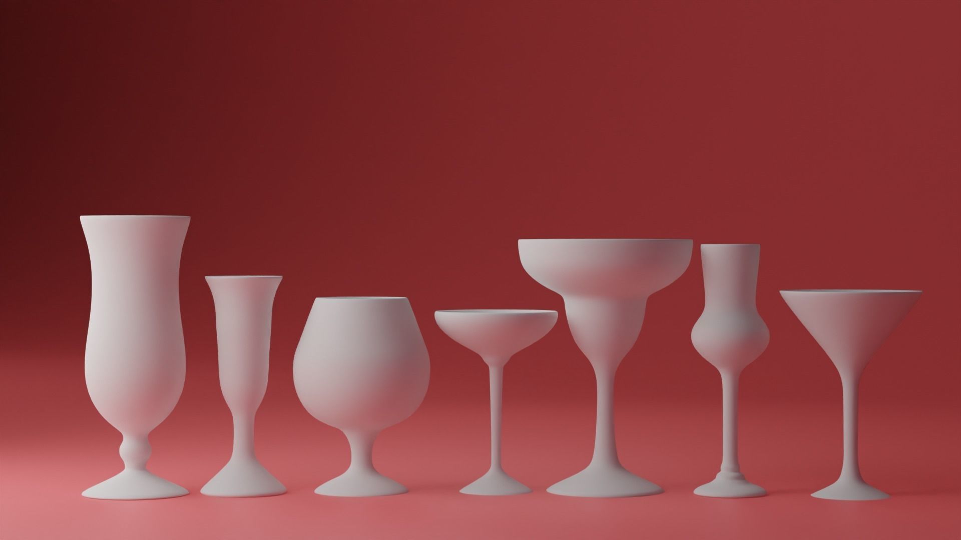 Drinking Glass Base Bundle 15 set 3D model_17