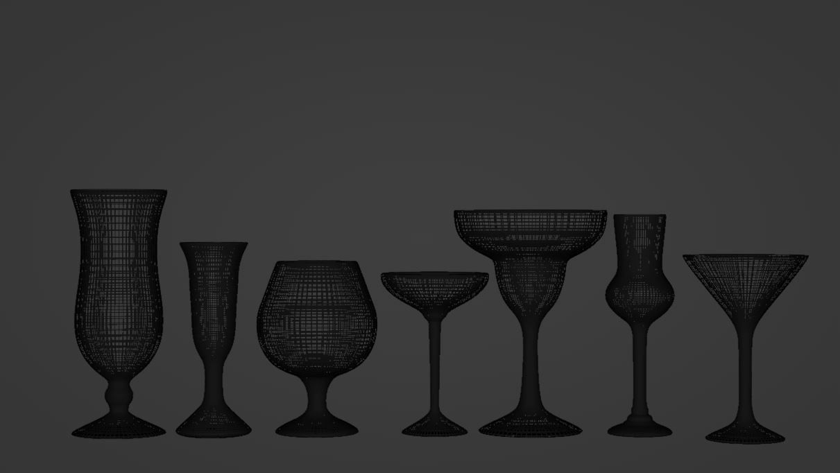 Drinking Glass Base Bundle 15 set 3D model_18