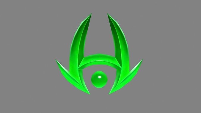 Cartoon emerald - Game Jewel - Rune Gems - Green crystal Low-poly 3D model