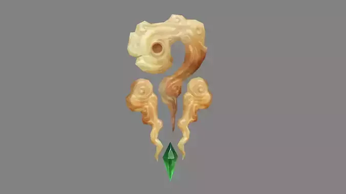 Cartoon Hetian jade - Game Jewel - Gems - emerald