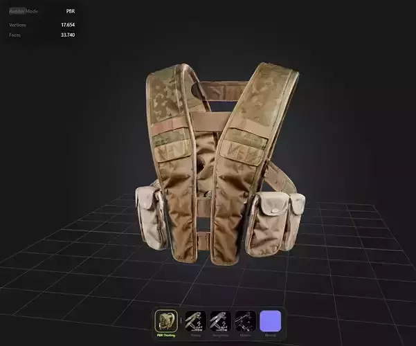 military  vest game ready UE5 PBR