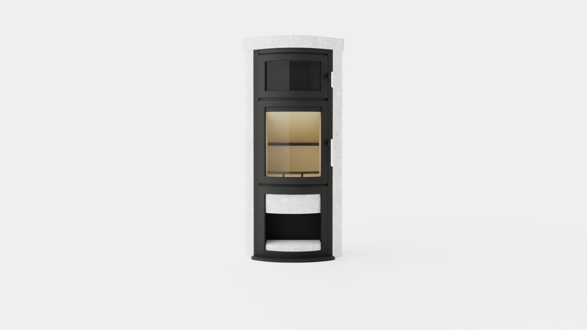 Heta Scan-Line Turin B Fireplace Low-poly 3D model_1