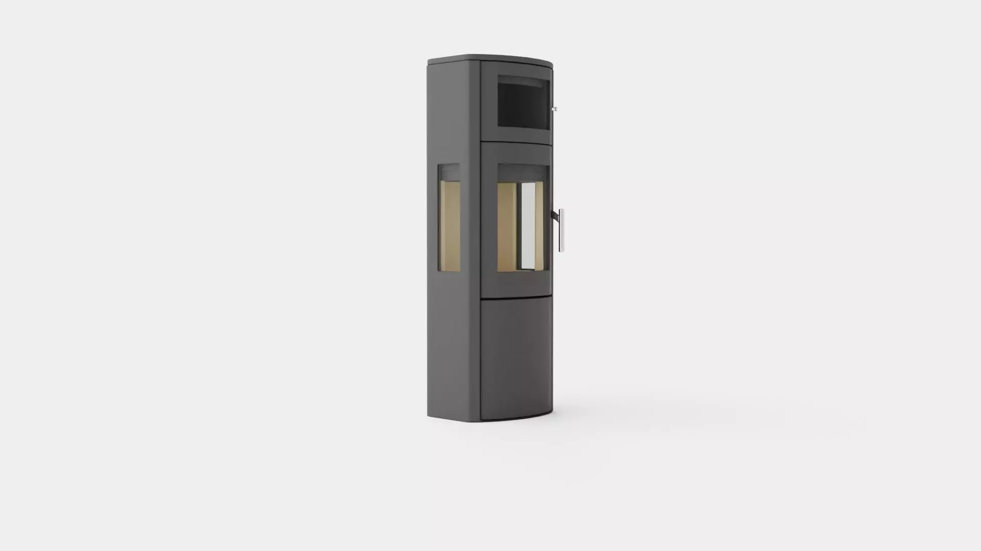 Heta Scan-Line Side glass Fireplace Low-poly 3D model_0