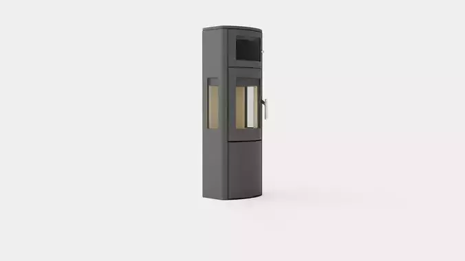 Heta Scan-Line Side glass Fireplace Low-poly 3D model