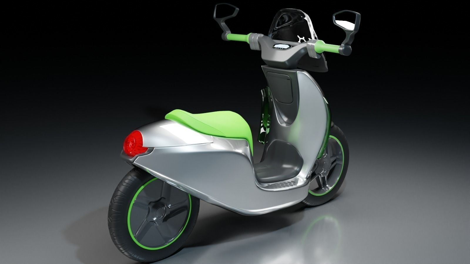 Smart EV Scooter Low-poly 3D model_1