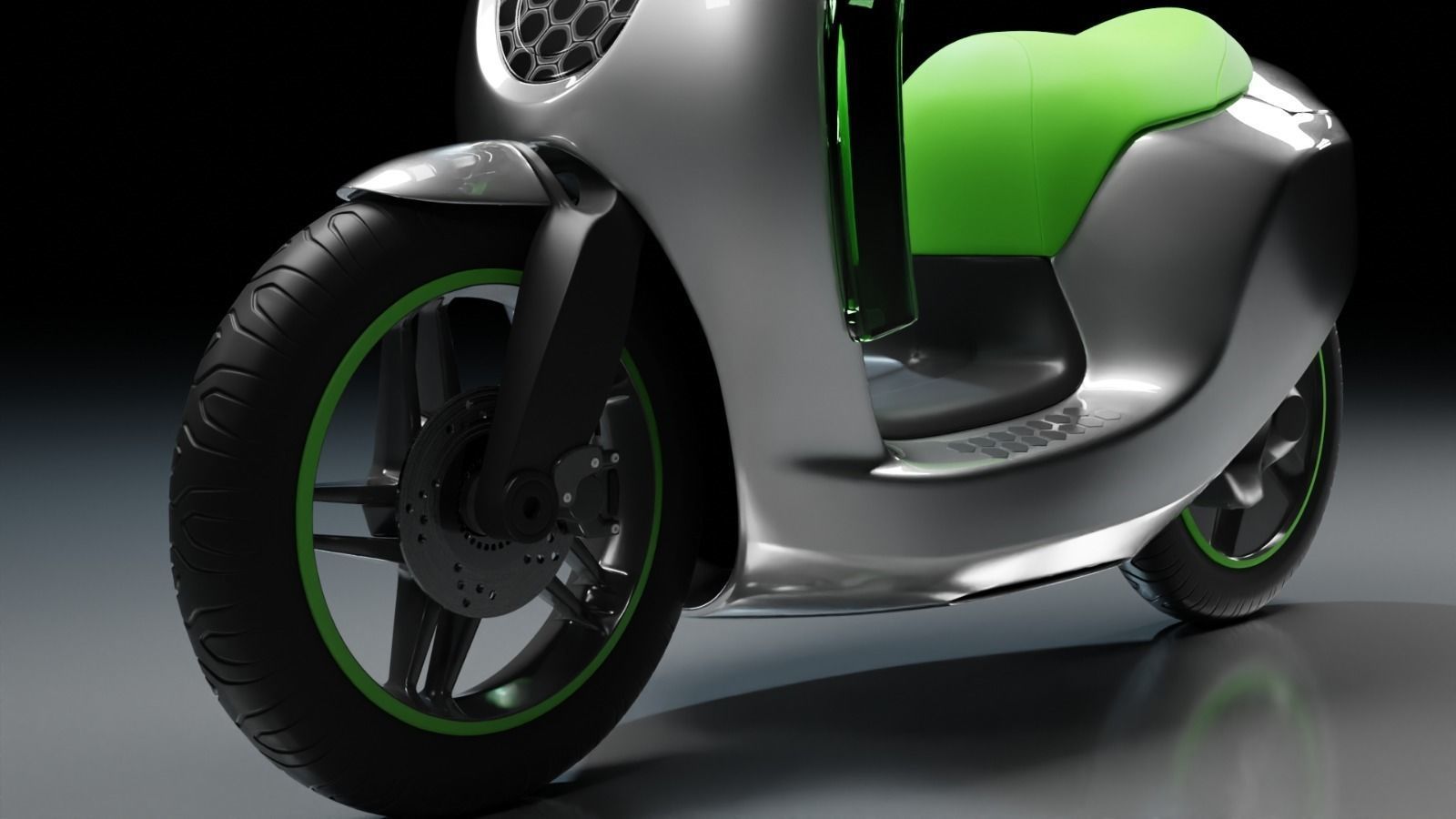 Smart EV Scooter Low-poly 3D model_2