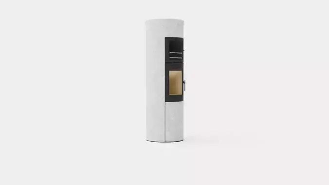 Heta Scan-Line Fireplace Low-poly 3D model