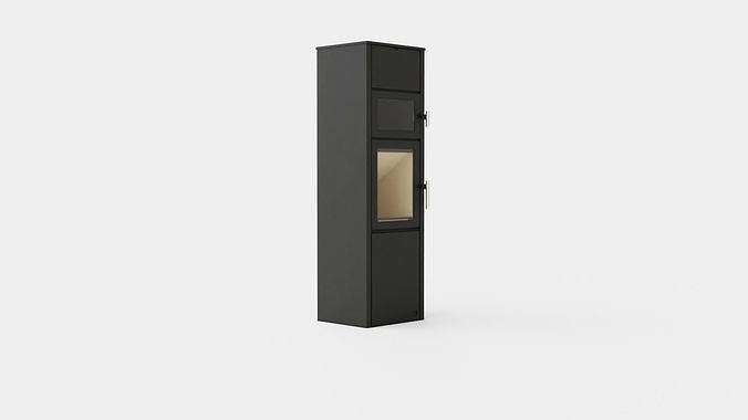 Heta Scan-Line Fireplace Low-poly 3D model