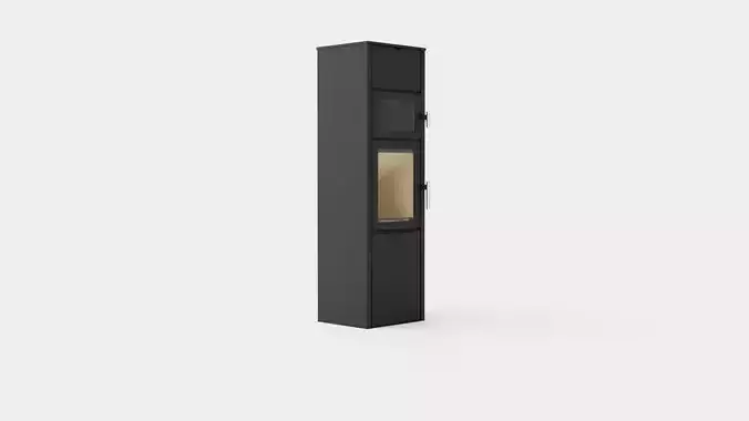 Heta Scan-Line Fireplace Low-poly 3D model
