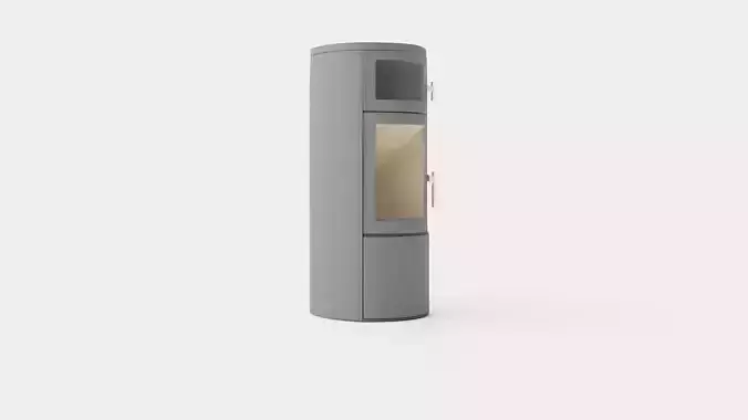 Heta Scan-Line Fireplace Low-poly 3D model