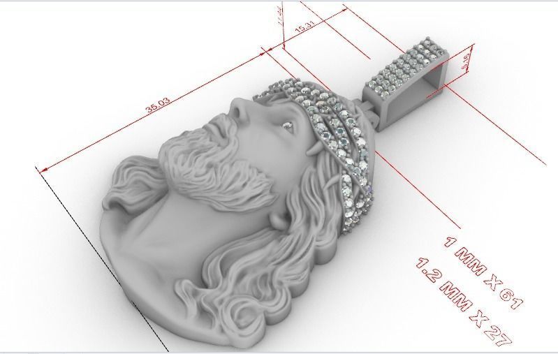 JESUS PIECE PENDANT 3D PRINT MODEL 3D print model_4