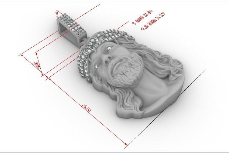 JESUS PIECE PENDANT 3D PRINT MODEL 3D print model_5