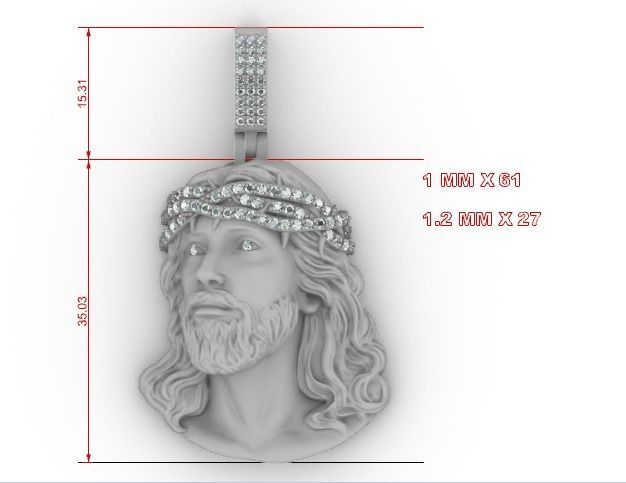 JESUS PIECE PENDANT 3D PRINT MODEL 3D print model_3