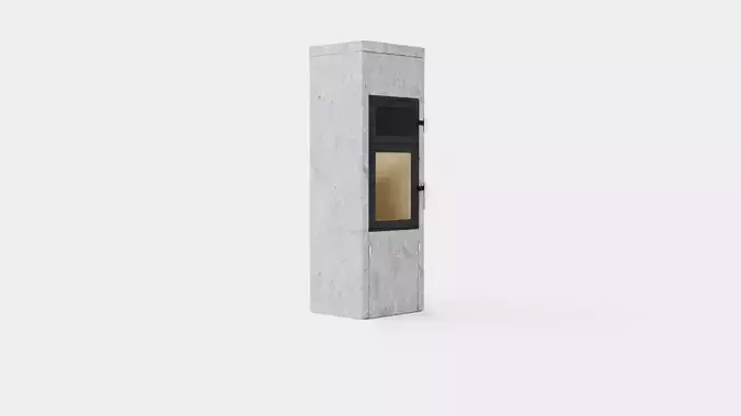 Heta Scan-Line Fireplace Low-poly 3D model