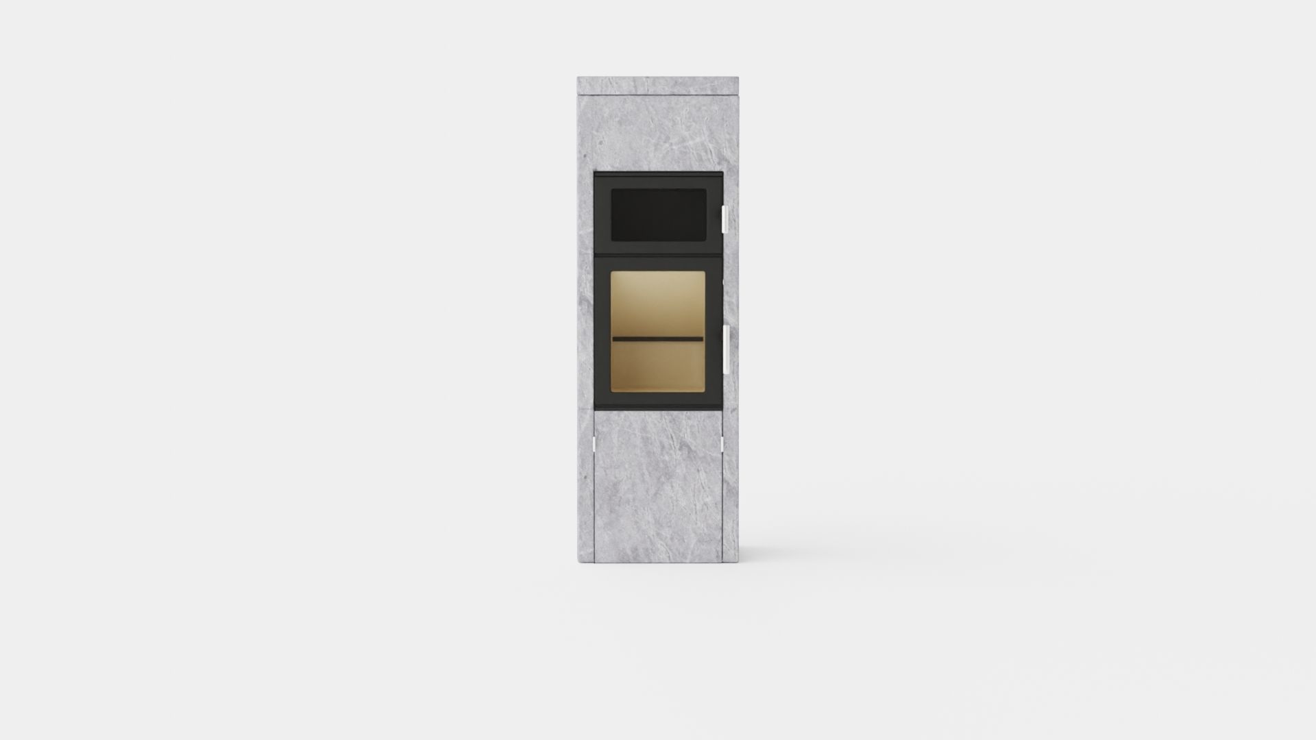 Heta Scan-Line Fireplace Low-poly 3D model_1