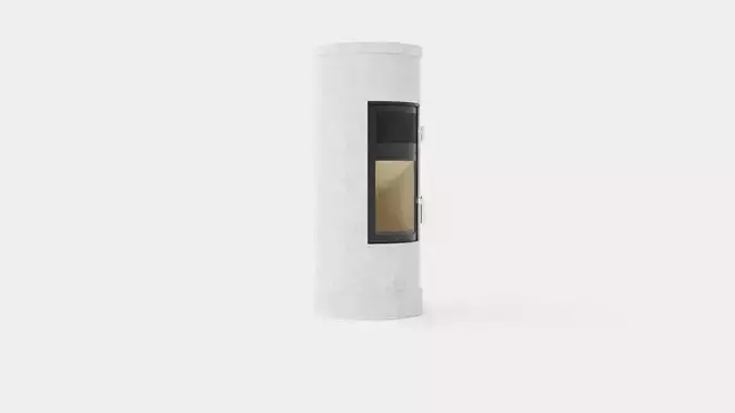 Heta Scan-Line Fireplace Low-poly 3D model