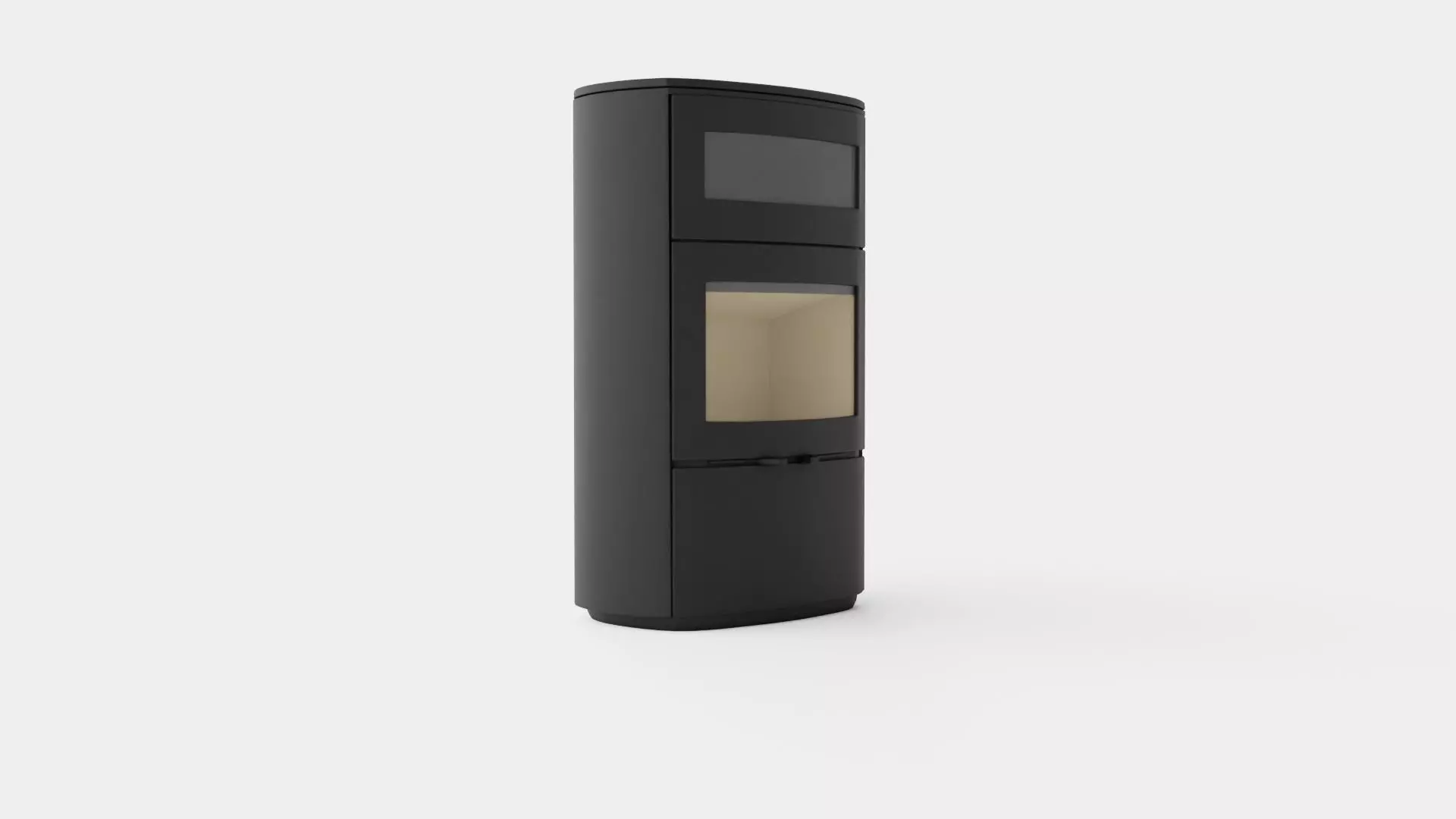 Heta Scan-Line Fireplace Low-poly 3D model