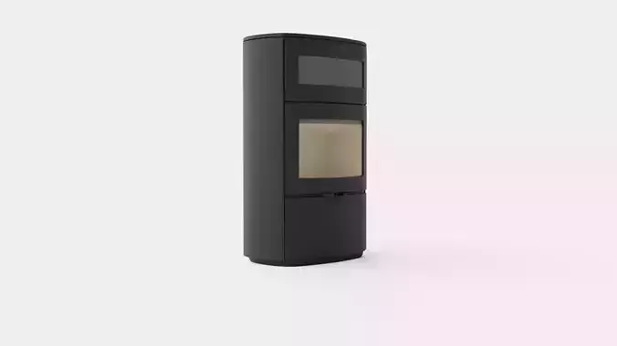 Heta Scan-Line Fireplace Low-poly 3D model
