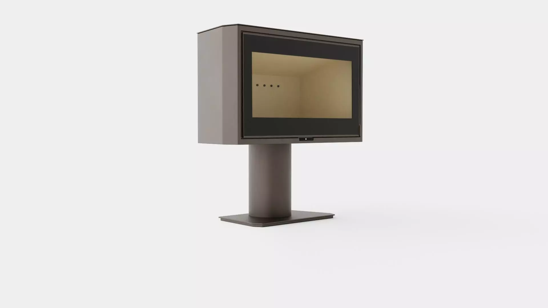 Heta Scan-Line wood-burning stove on plinth Low-poly 3D model